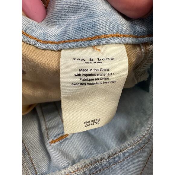 Rag & Bone High Rise Mini Skirt Primrose Light Denim Size 25 Festival Concert - Picture 11 of 11